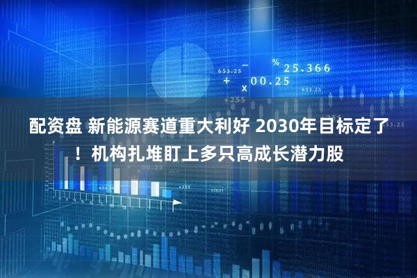 配资盘 新能源赛道重大利好 2030年目标定了！机构扎堆盯上多只高成长潜力股